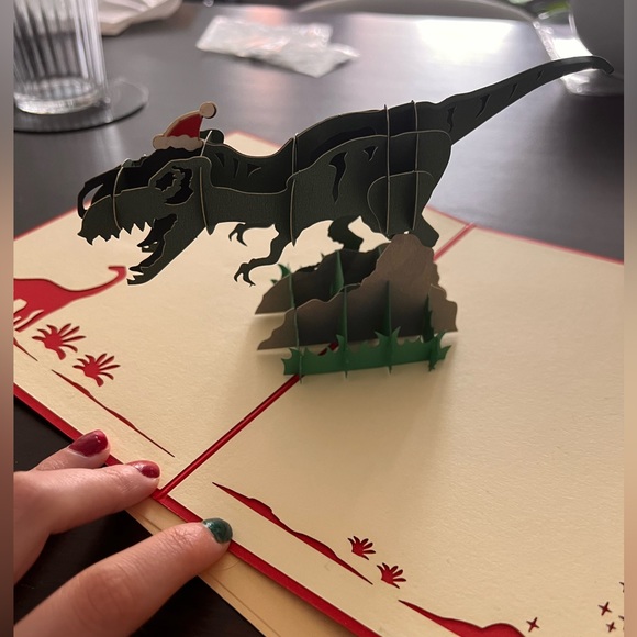 Dinosaur Christmas card pop up - Picture 1 of 4